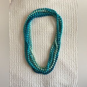 Fabric wrapped beaded necklace
